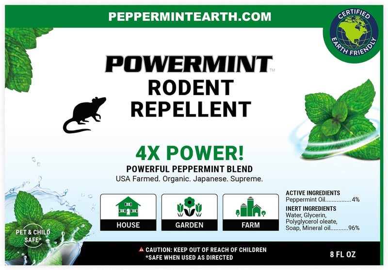 POWERMINT بخاخ طارد القوارض بزيت النعناع 8 أونصات - Image 2